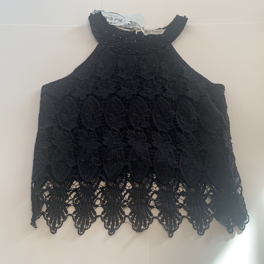Lace style halter top